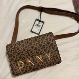 DKNY Tan Monogram Crossbody